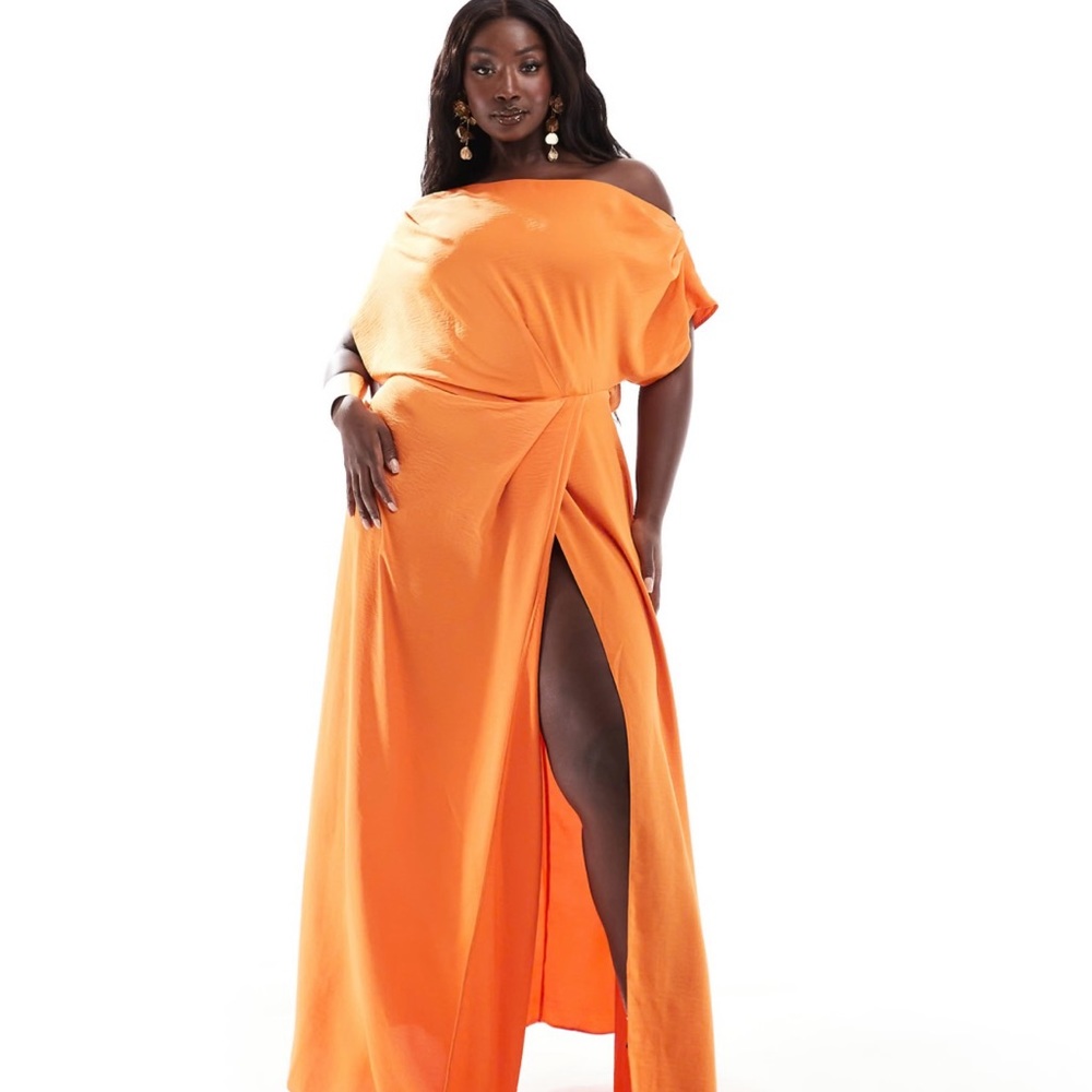 ASOS Curve Orange Maxi Dress